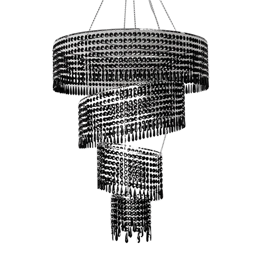 Black Slanted Swirl Chandelier