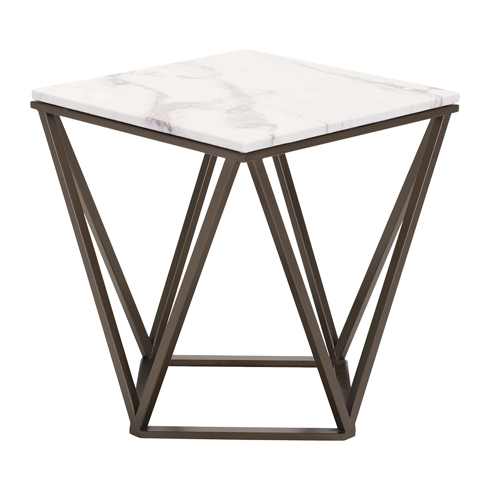 Polly Marble and Bronze End Table