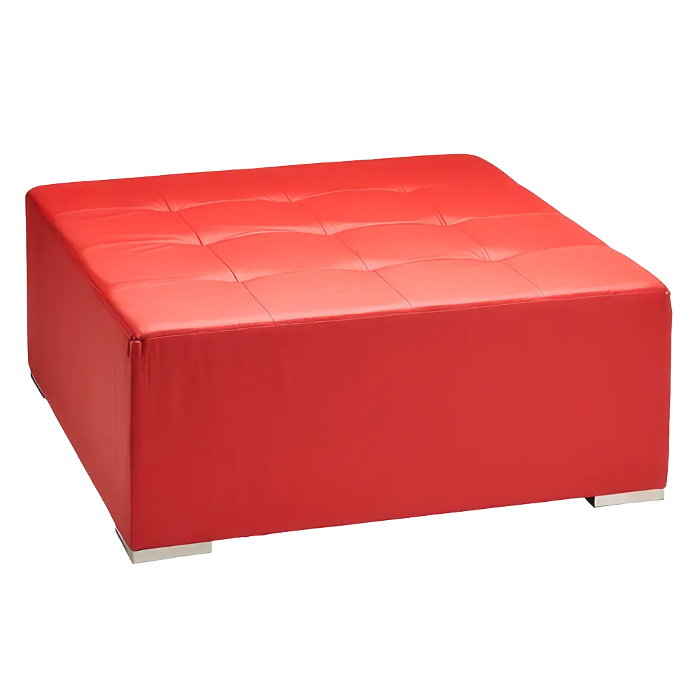Square Ottoman - Red