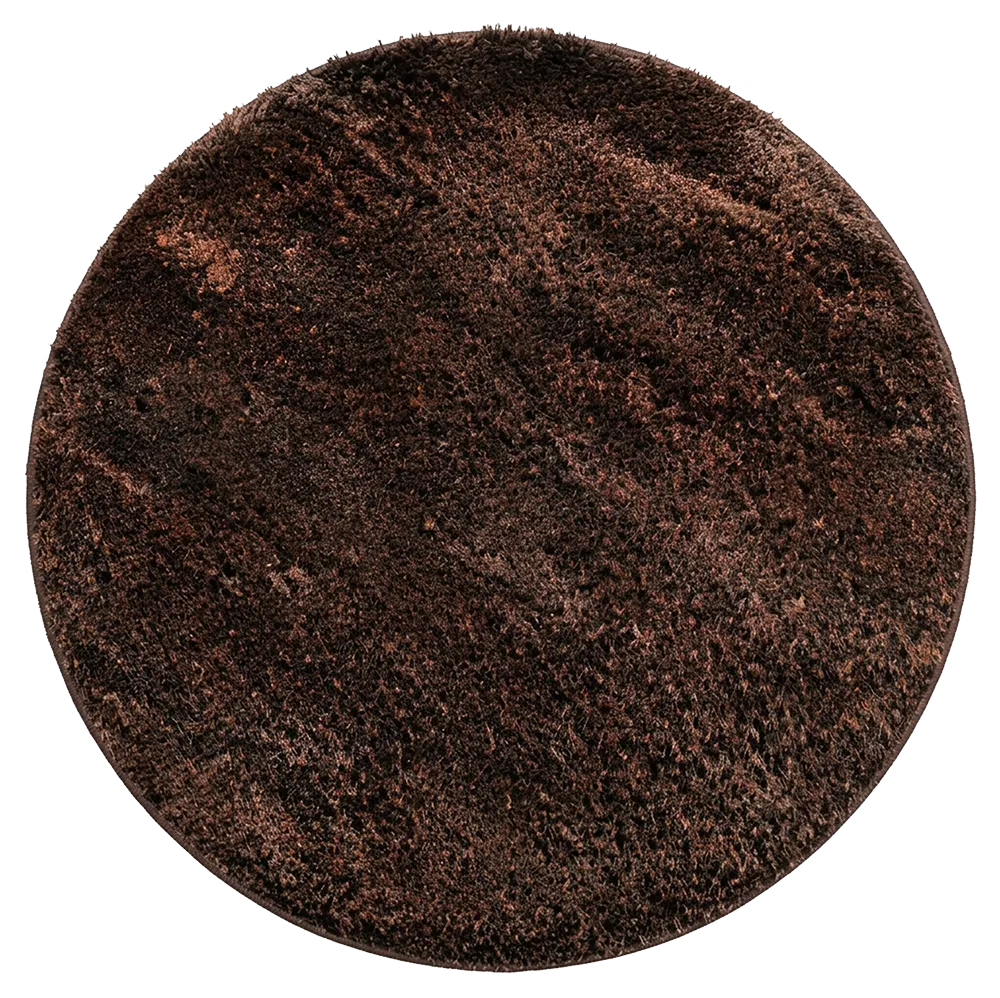 Round Brown Shag Rug