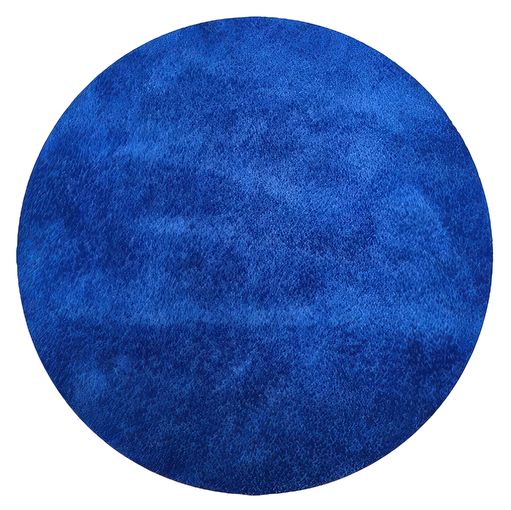 Deep Sea Blue Shag Style Round Rug