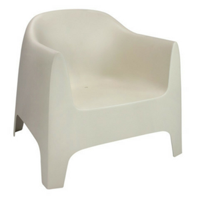 Solid Lounge Chair Ecru