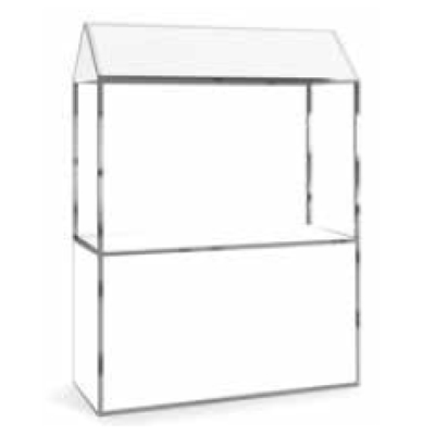 Avenue White Acrylic K/D Canopy - Stainless Steel 6'