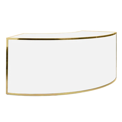 Avenue Quarter Round White Acrylic Bar - Gold