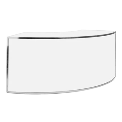 Avenue Quarter Round White Acrylic Bar - Stainless Steel