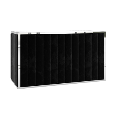 Avenue Black Velvet Bar - Stainless Steel 6'