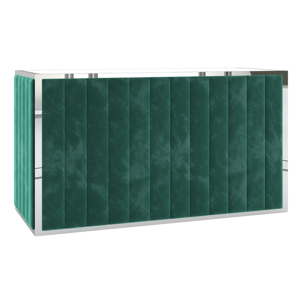 Avenue Emerald Velvet Bar - Stainless Steel 6'