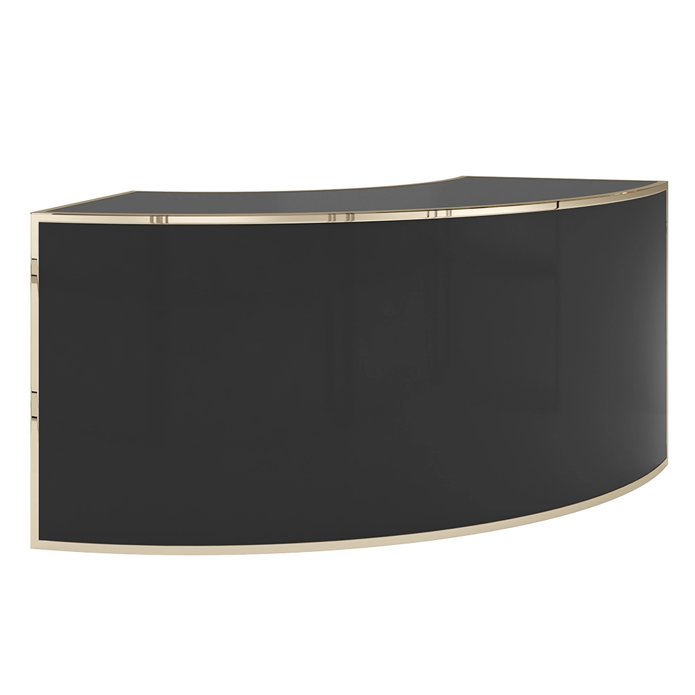 Avenue Quarter Round Black Acrylic Bar - Gold