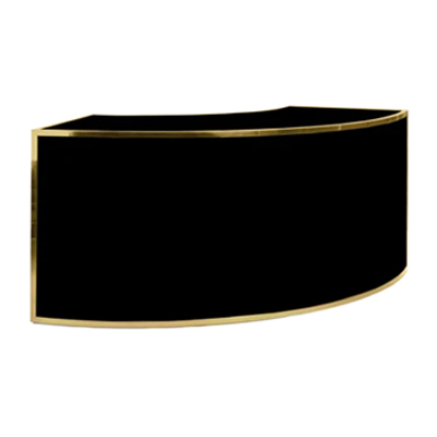 Avenue Quarter Round Black Acrylic Bar - Gold