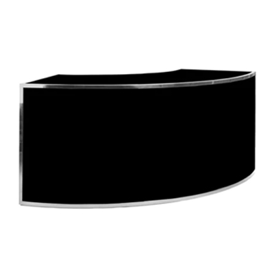 Avenue Quarter Round Black Acrylic Bar - Stainless Steel