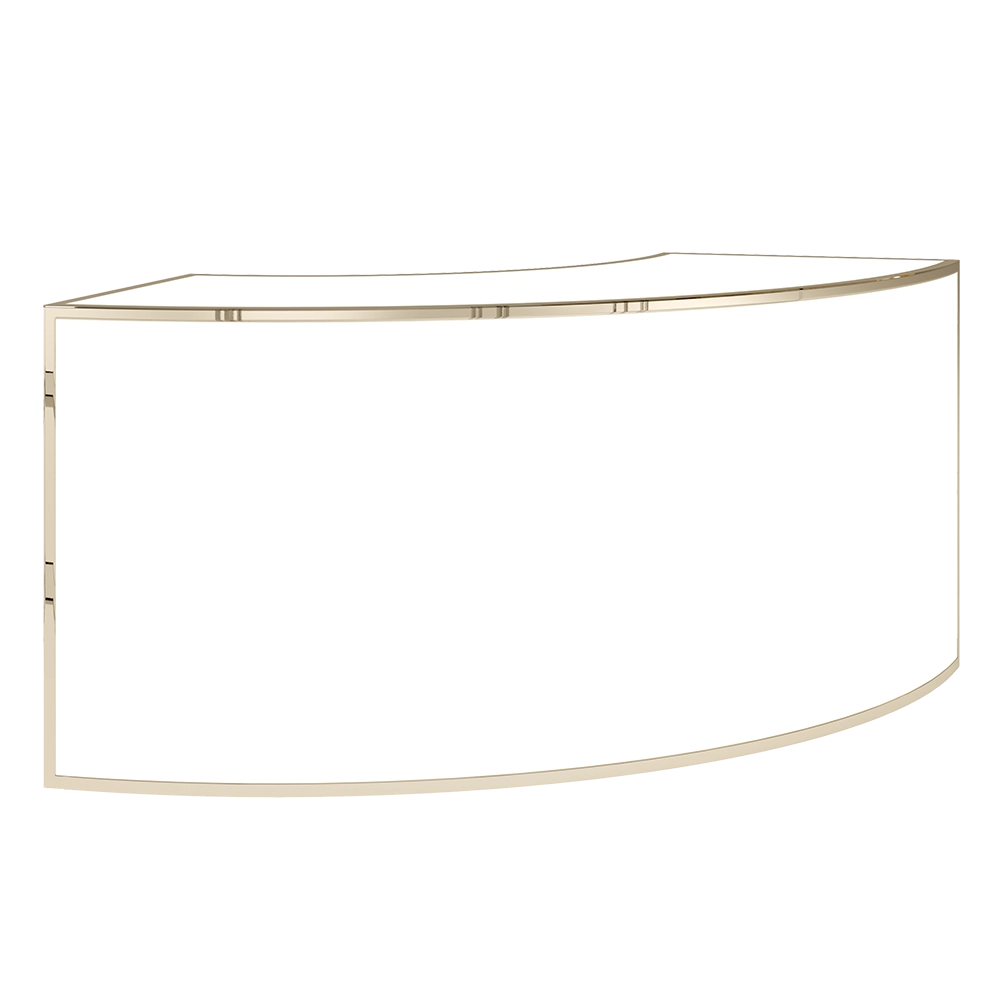 Avenue Quarter Round White Acrylic Bar - Gold