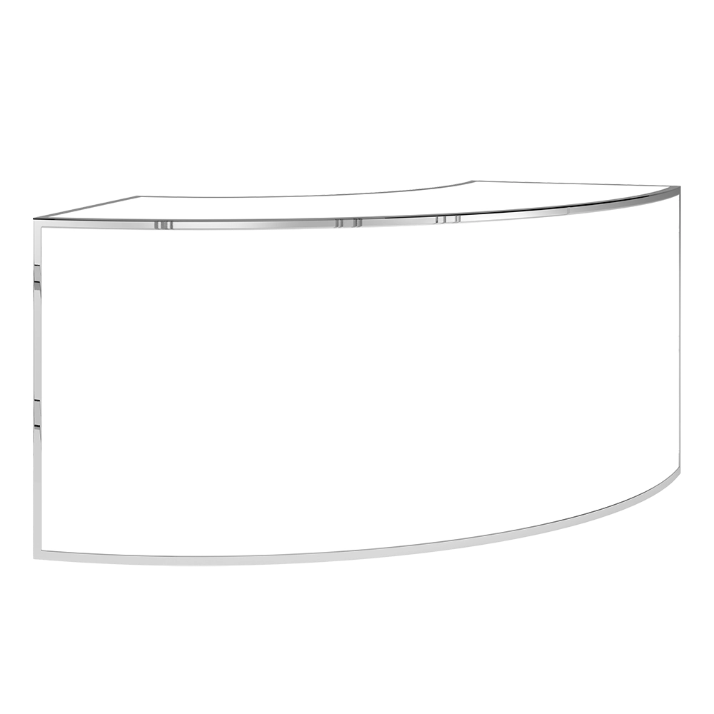Avenue Quarter Round White Acrylic Bar - Stainless Steel