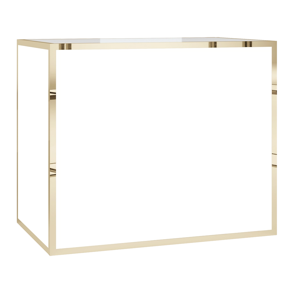 Avenue White Acrylic Bar - Gold 4'