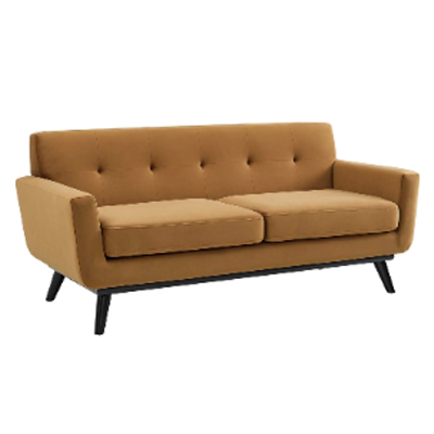 Engage Velvet Cognac Loveseat