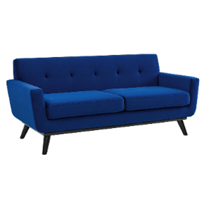 Engage Navy Blue Velvet Loveseat