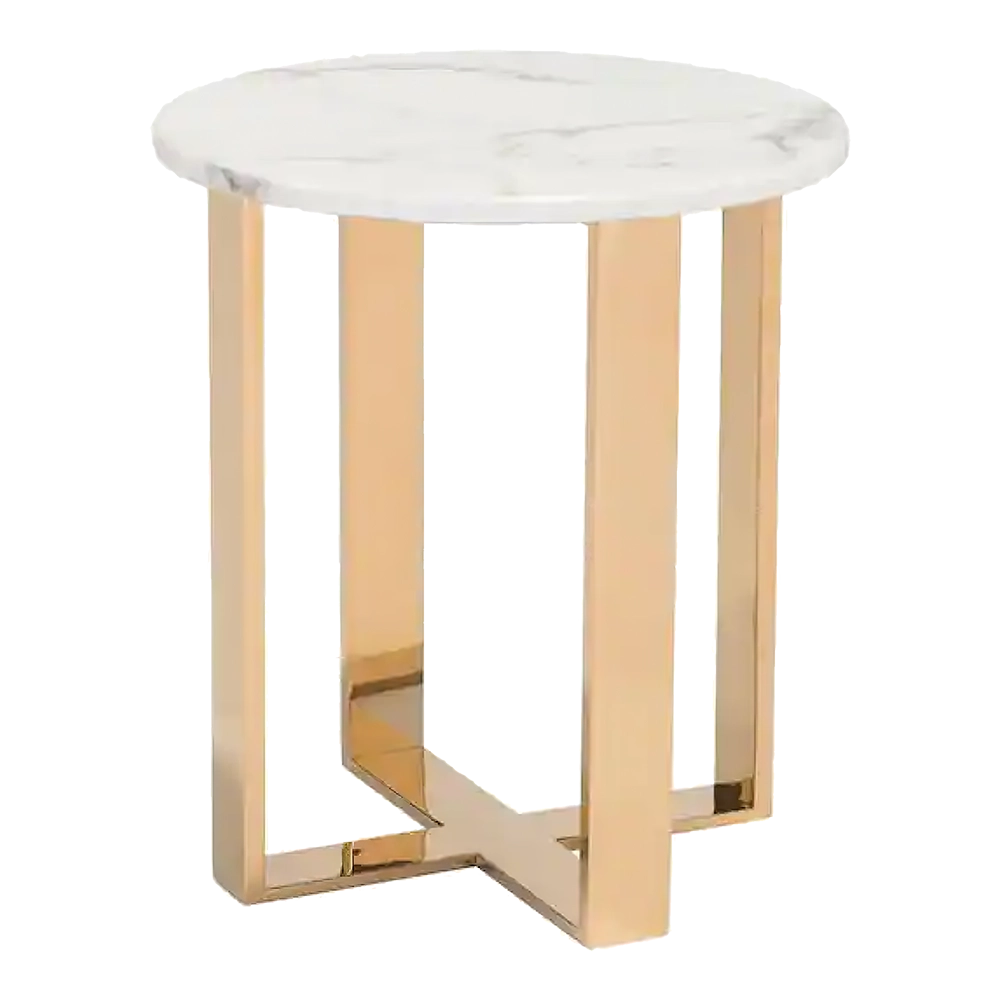 Atlas Marble & Gold End Table