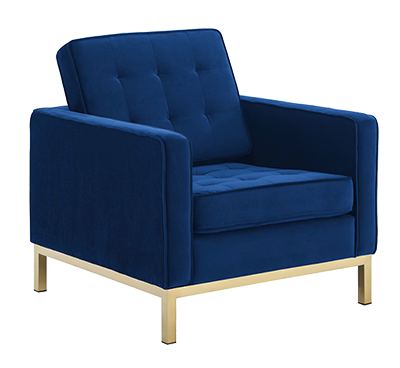 Loft Gold Arm Chair (Navy Blue)