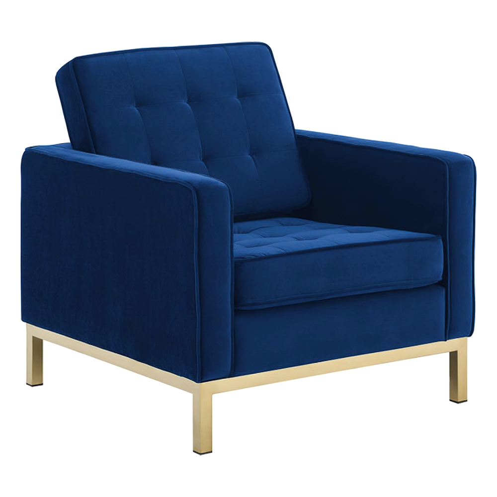 Loft Gold Arm Chair (Navy Blue)
