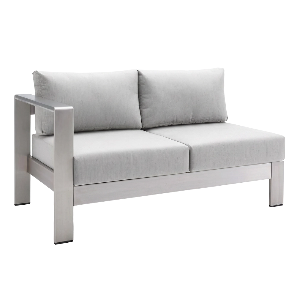 Shore Aluminum Sectional (Left Arm, Light Gray Cushions)
