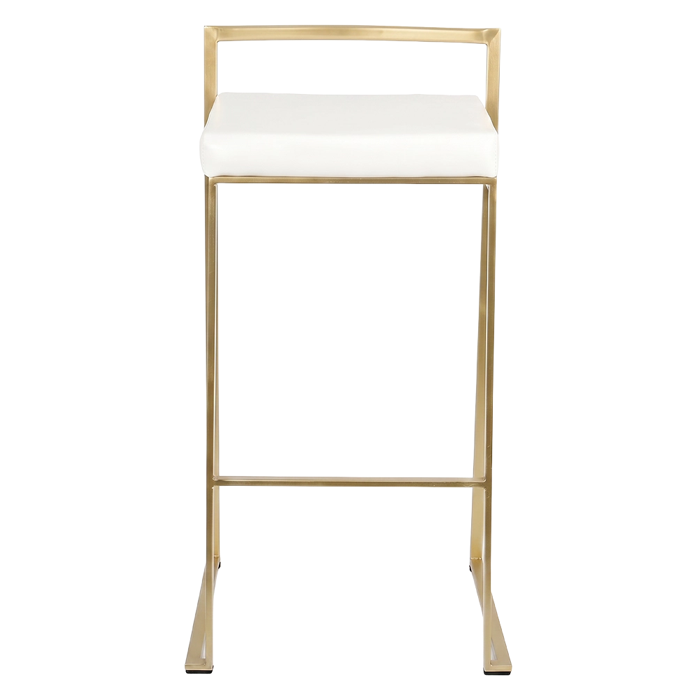 Vogue White & Gold Bar Stool