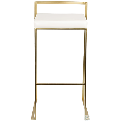 Vogue White & Gold Bar Stool