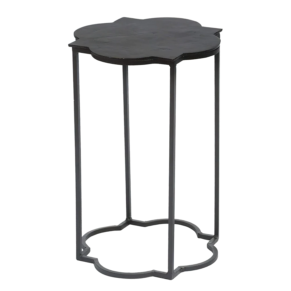 Fleur Black Metal End Table