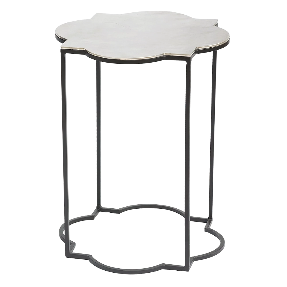 Fleur White Metal End Table (Large)