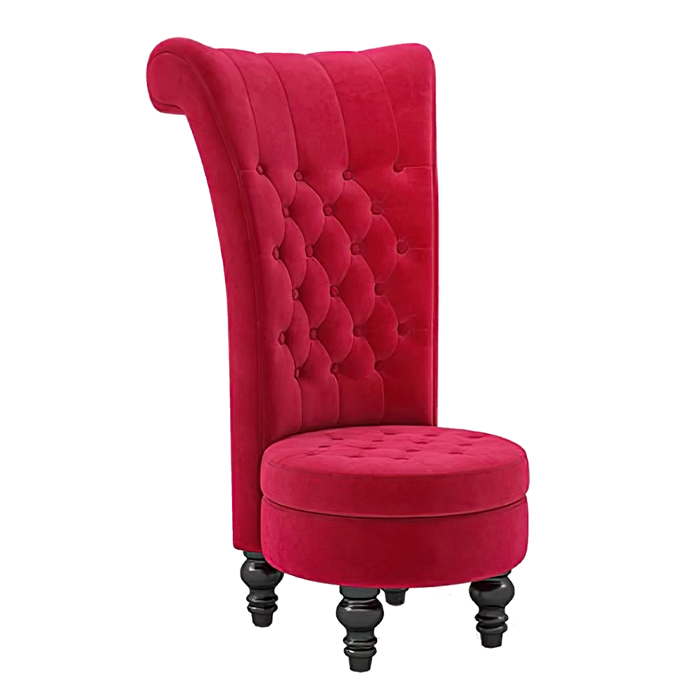 Retro Armless Chair - Red