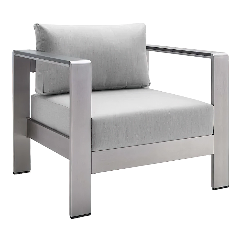 Shore Aluminum Armchair - Light Gray Cushions