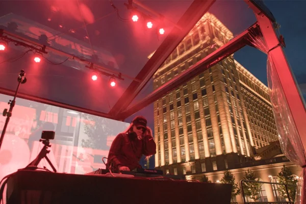 DJ at night outside MCS