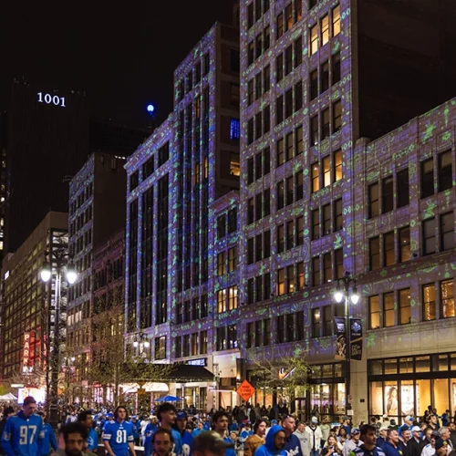 NFL Draft Projection Lighting Detroit