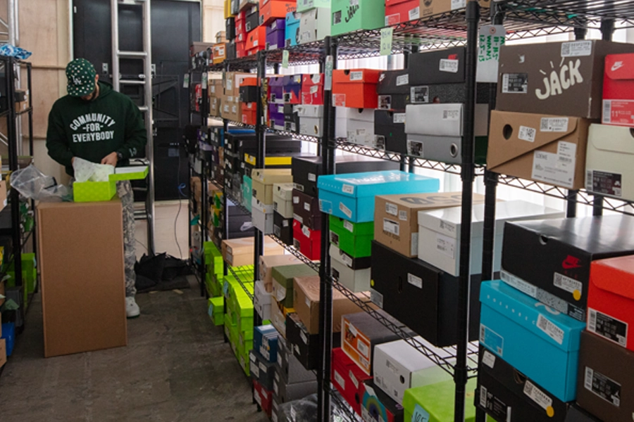 Shoe storage area